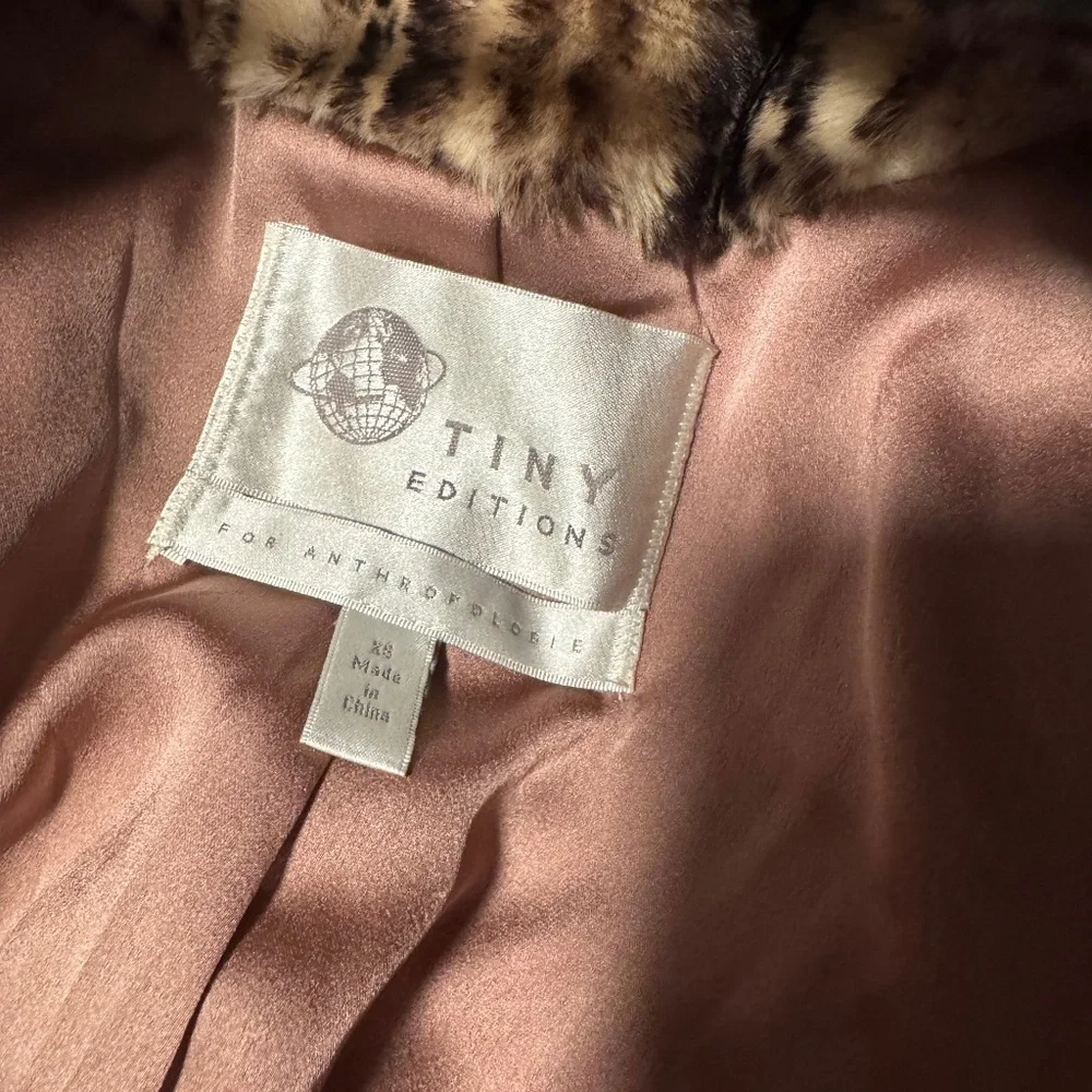 Anthropologie Plush Fur Animal Print Coat xs/small - Picture 8 of 13